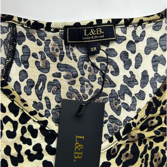 L & B Lucky and Blessed Women’s Plus Leopard Print Shirt Size 3X - Picture 6 of 11